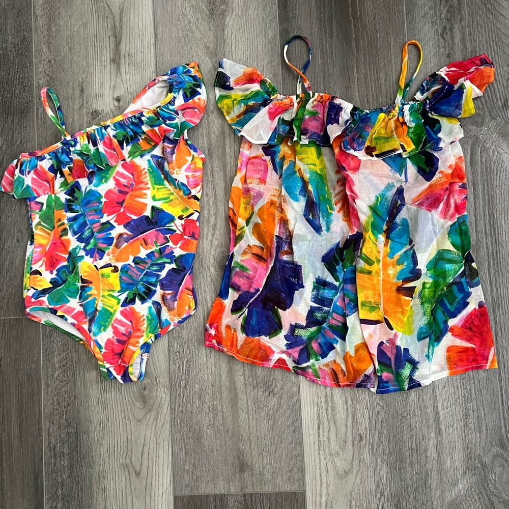 🎀 Milly Littles One Piece Swimsuit & Matching Cover Up - Size 4/5T 🎀